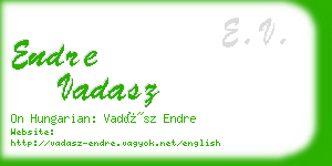 endre vadasz business card